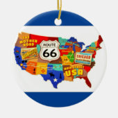 "Haal je icks op Rt 66" Keramisch Ornament (Voorkant)