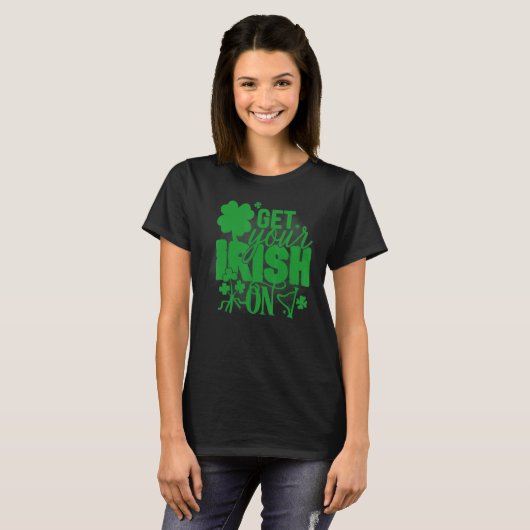 Haal je Ieren op St Patricks Shamrock Mannen Vrouw T-shirt (Voorkant volledig)