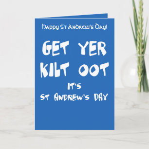 Haal je kilt tevoorschijn Het is St Andrews Day Fu Kaart