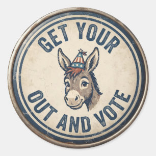 Haal je kont weg en stem Grappige Politiek Ronde Sticker