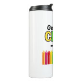 Haal je kraak op de regenboogkunst thermosbeker (Gedraaid links)