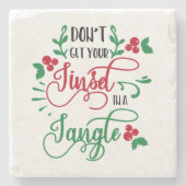 Haal je kuitje niet in een driehoekskerstmis stenen onderzetter (Voorkant)