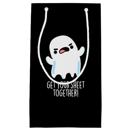 Haal je laken bij elkaar Grappige Ghost Pun Dark B Klein Cadeauzakje (Voorkant)