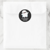 Haal je laken bij elkaar Grappige Ghost Pun Dark B Ronde Sticker (Tas)