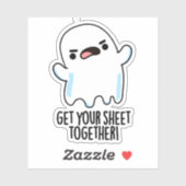 Haal je laken bij elkaar Grappige spookwoordspelin Sticker (Vel)