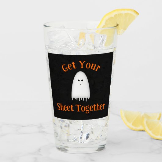 Haal je laken bij elkaar Halloween Ghost Glas (Achterkant ijs)