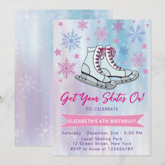 Haal je Schaatsen op ijsschaatsen Kaart (Voorkant / Achterkant)