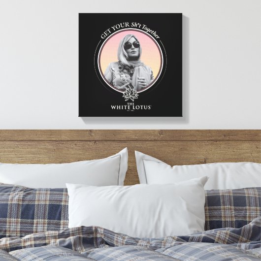 Haal je sh * t bij elkaar - De witte lotus Canvas Afdruk (Insitu (Slaapkamer))