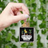 Haal je spullen in de rij sleutelhanger (Hand)