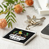 Haal je spullen in de rij sleutelhanger (Zijkant)