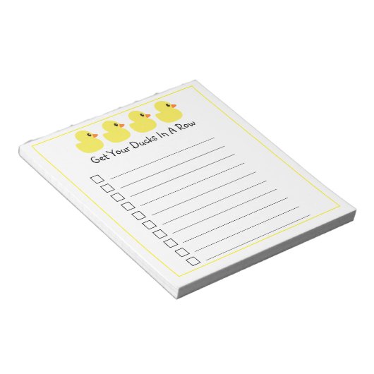 "Haal je spullen in een rij" Notitieblok (Schuin)