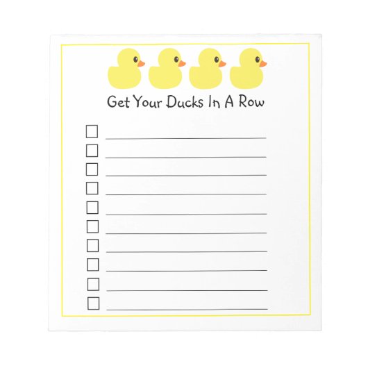 "Haal je spullen in een rij" Notitieblok (Voorkant)