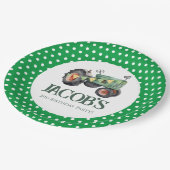 Haal je tractor 3e verjaardag papieren bordje (Gekanteld)