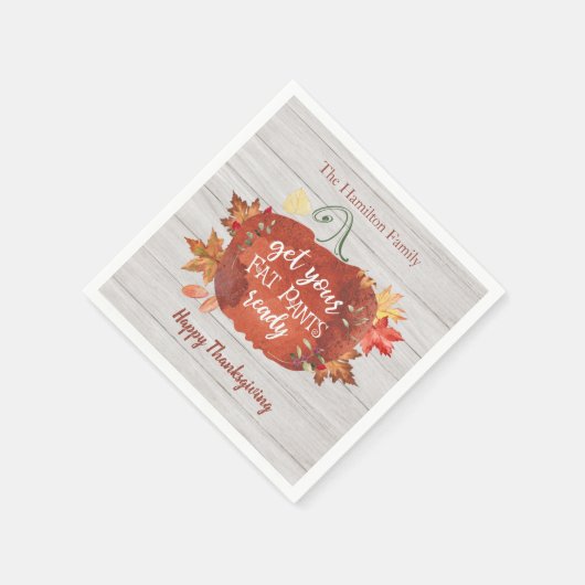 Haal je vetbroek klaar Thanksgiving servetten (Hoek)