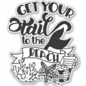 Haal je zeemeermin naar de buikkraak sticker (Voorkant)