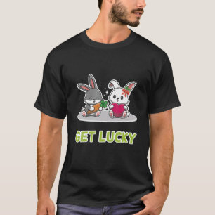 Haal Lucky Four Leaf Clover Bunny Easter Day Egg H T-shirt