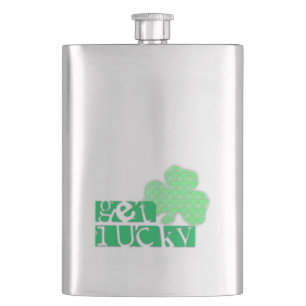 Haal Lucky L Clover Shamrocks St Patty Flask Flacon