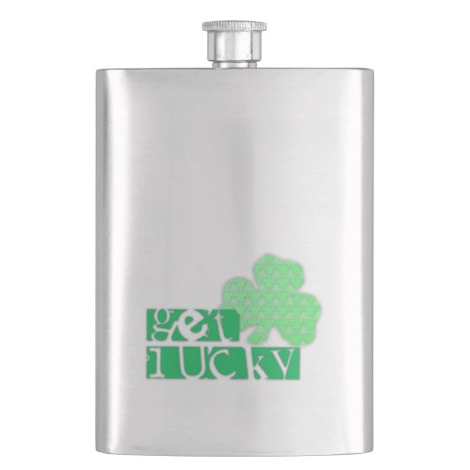 Haal Lucky L Clover Shamrocks St Patty Flask Flacon (Voorkant)