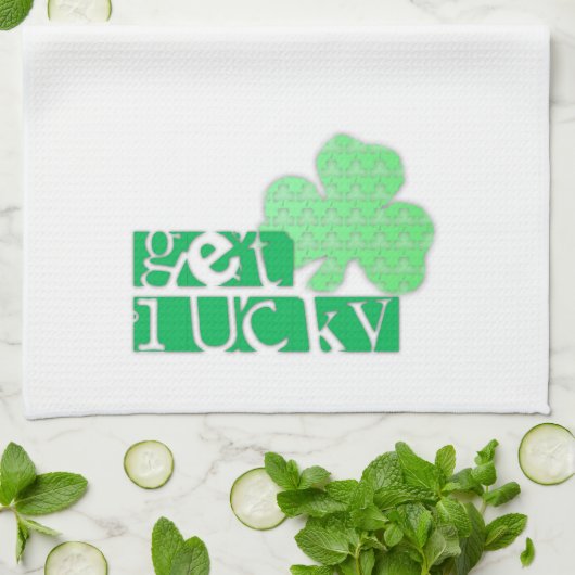 Haal Lucky L Clover Shamrocks St Patty K Towel Theedoek (Gevouwen)