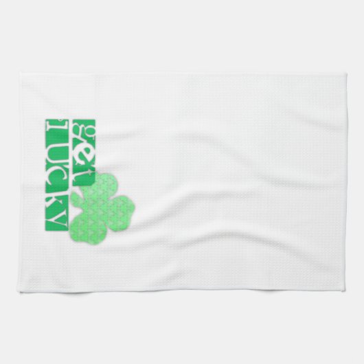 Haal Lucky L Clover Shamrocks St Patty K Towel Theedoek (Horizontaal)