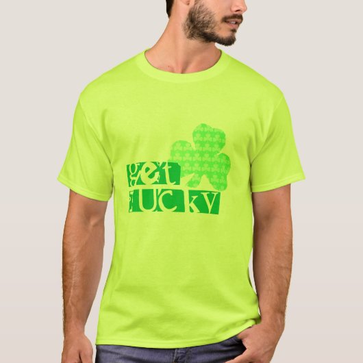Haal Lucky L Clover Shamrocks St Patty Mannen T-sh T-shirt (Voorkant)