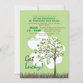 Haal Lucky Tree St. Patrick's Day Invitation Kaart (Voorkant)