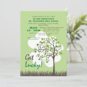Haal Lucky Tree St. Patrick's Day Invitation Kaart (Staand voorkant)