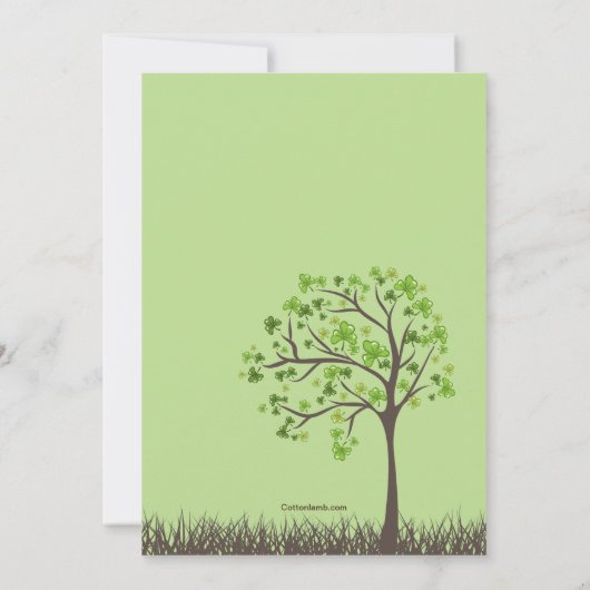 Haal Lucky Tree St. Patrick's Day Invitation Kaart (Achterkant)