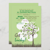 Haal Lucky Tree St. Patrick's Day Invitation Kaart (Voorkant / Achterkant)