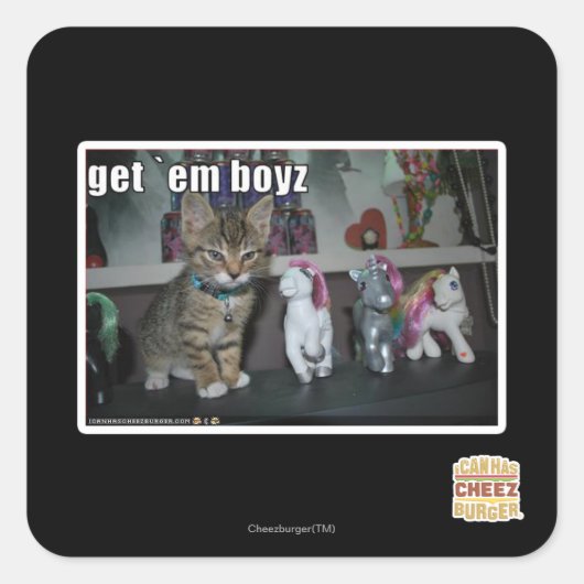 Haal me jongens vierkante sticker (Voorkant)
