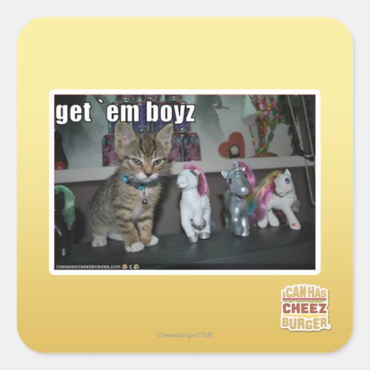 Haal me jongens vierkante sticker (Voorkant)