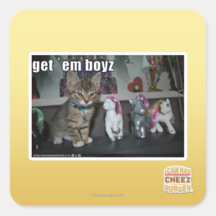 Haal me jongens vierkante sticker