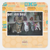 Haal me jongens vierkante sticker (Voorkant)