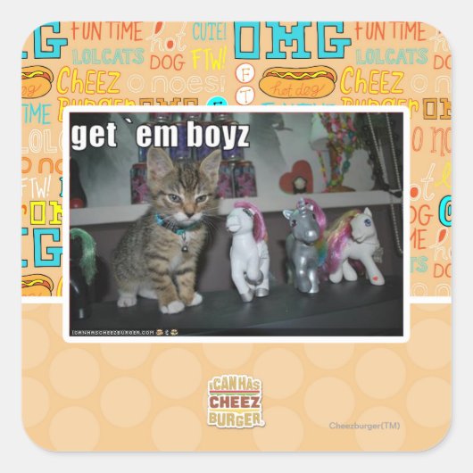 Haal me jongens vierkante sticker (Voorkant)