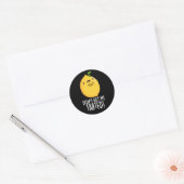 Haal me niet getraind, grappige Lemon Pun Dark BG Ronde Sticker (Envelop)