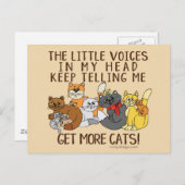 Haal meer katten Funny Gezegde Briefkaart (Voorkant / Achterkant)