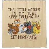 Haal meer katten Funny Gezegde Douchegordijn (Voorkant)