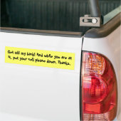 Haal mijn aanpasbare Bumpersticker uit de rug (Op Truck)