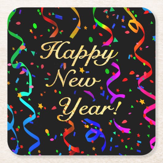 "HAAL NIEUW JAAR!" KARTONNEN ONDERZETTERS (Voorkant)