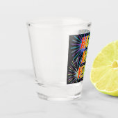 "HAAL NIEUW JAAR!" Rainboogtekst, Fireworks-patroo Shot Glas (Links)