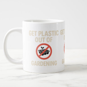 Haal plastic uit tuinieren grote koffiekop