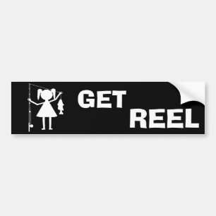 Haal Reel - Kleine meisjes Gevist Bumpersticker