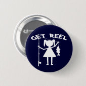 Haal Reel - Kleine meisjes Gevist Ronde Button 5,7 Cm (Voorkant /achterkant)