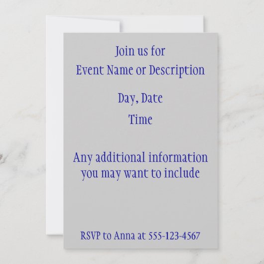 Haal samen de  Kaart van de Uitnodiging (Achterkant)