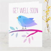 Haal snel een kaartje met een leuke vogelillustrat kaart (Gele Bloem)