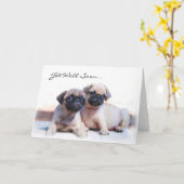 Haal snel het wenskaart puppies kaart (Gele Bloem)