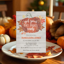 Haal uw Fat Pants Klaar Uitnodiging de Thanksgivin