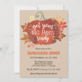 Haal uw Fat Pants Klaar Uitnodiging de Thanksgivin (Voorkant)