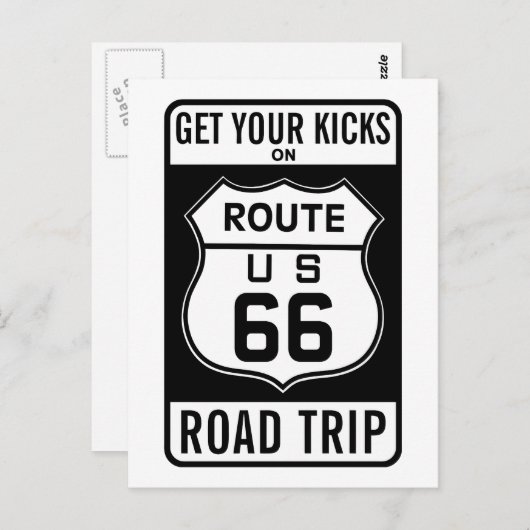 Haal uw pictogrammen op route 66 briefkaart (Voorkant / Achterkant)