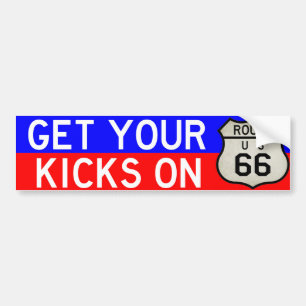 Haal uw pictogrammen op route 66 bumpersticker